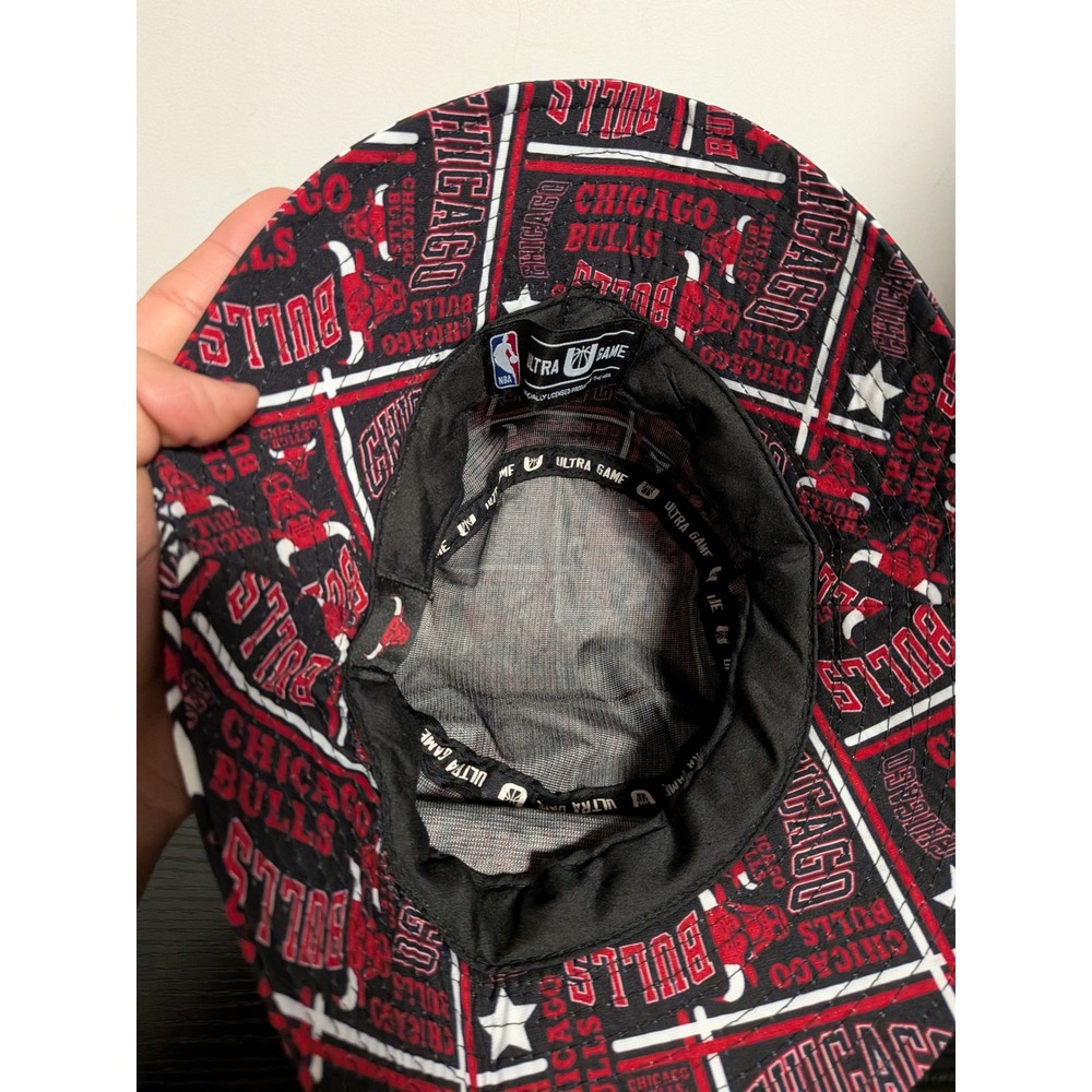 Ultra Game Chicago Bulls NBA Bucket Hat All Over Print Red Black One‎ Size - Picture 5 of 7